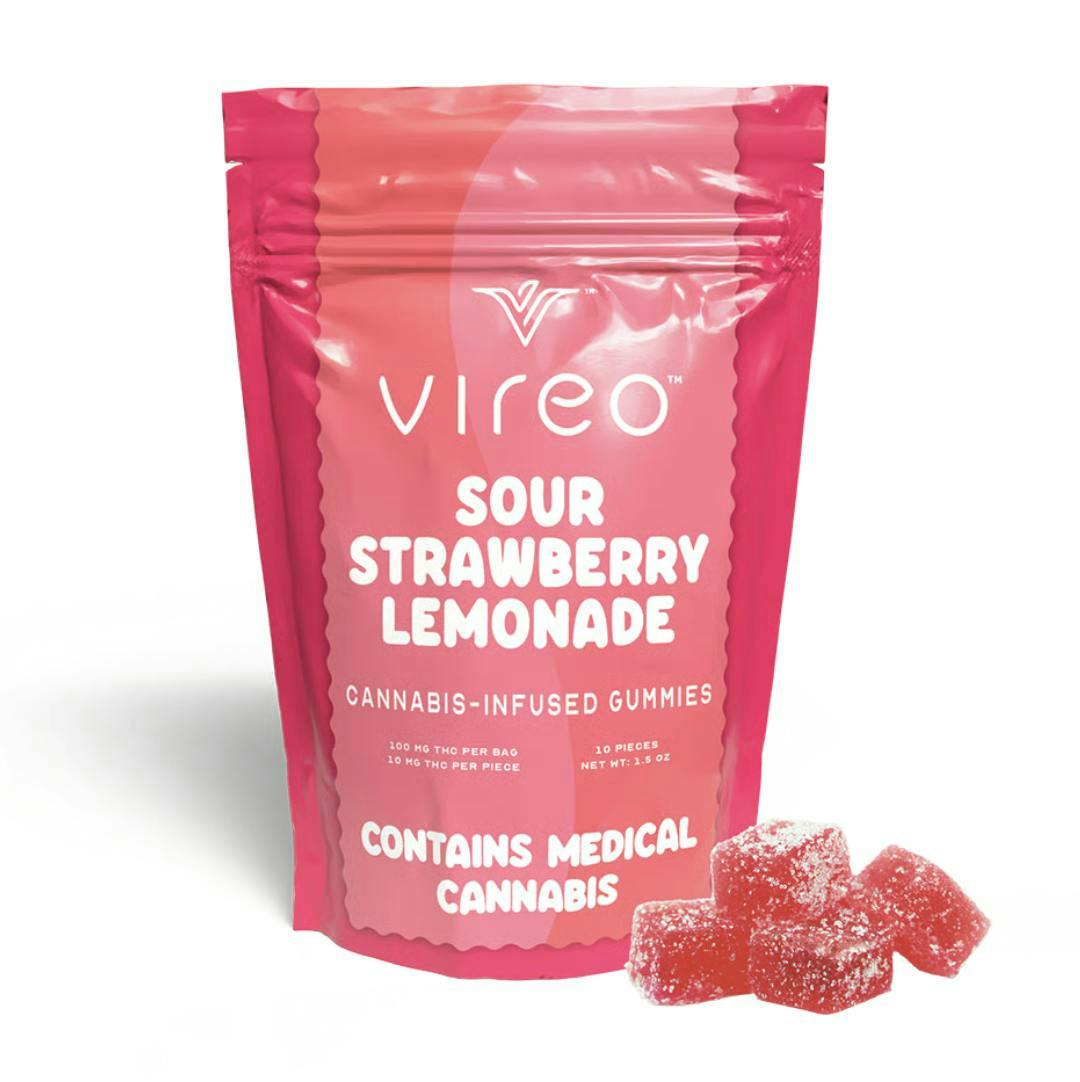 Vireo - Sour Strawberry Lemonade Gummies | 200mg | 20ct | 10mg/ea - 1