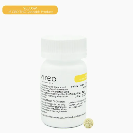 Vireo - Yellow | 6:1 Tablets | THC:CBD 129mg:21mg | 30ct | 4.3mg:0.7mg each - 1