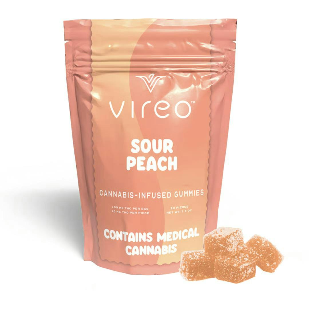 Vireo - Sour Peach Gummies | 200mg | 20ct | 10mg/ea - 1