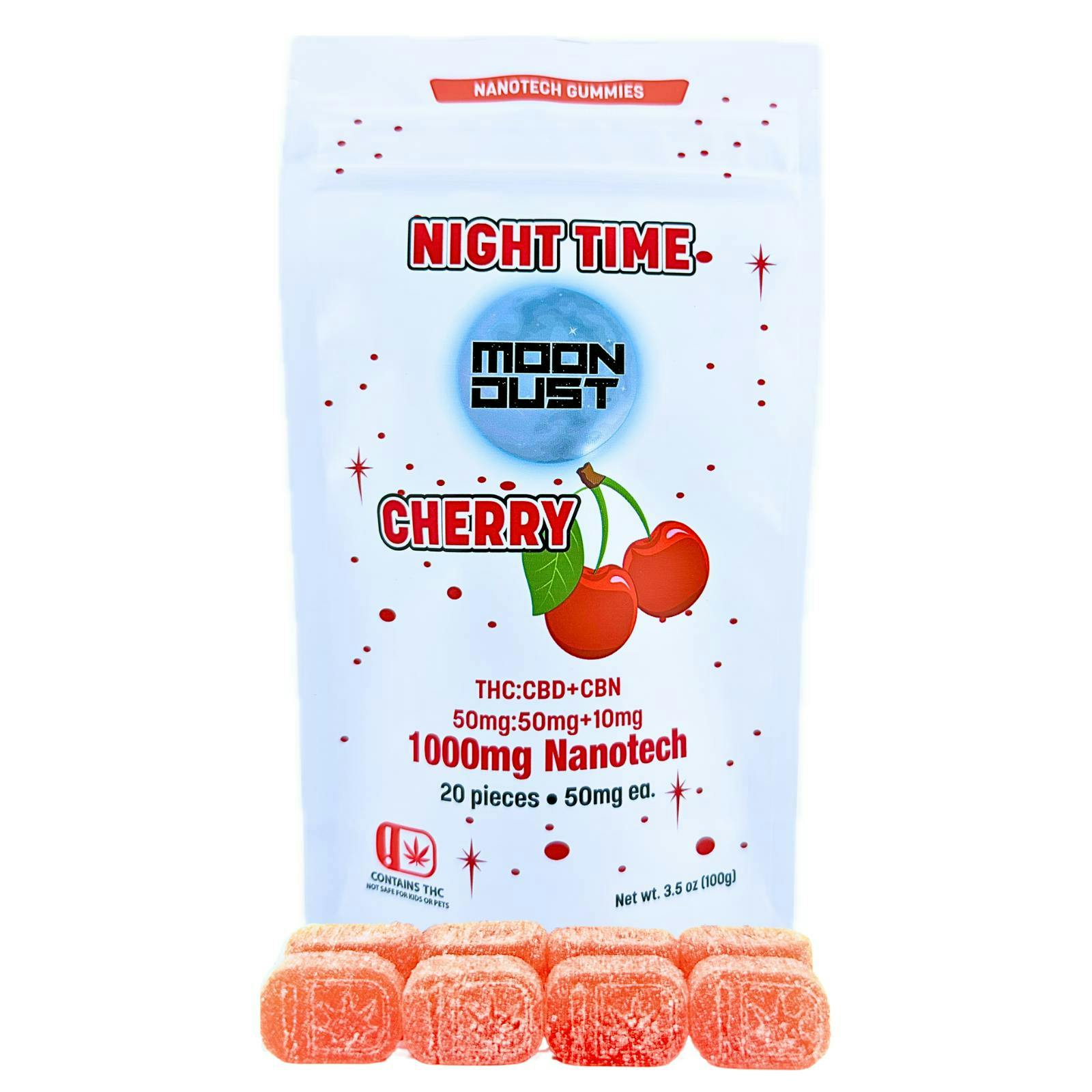 MOON DUST - Moon Dust | Cherry Night Time Nano Gummies | 1000mg | 20ct | 50mg/ea - 1