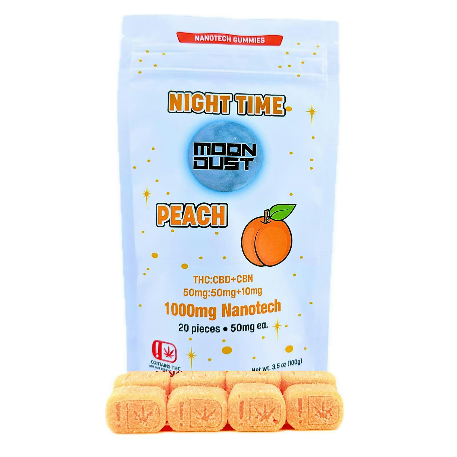 MOON DUST - Moon Dust | Peach Night Time Nano Gummies | 1000mg | 20ct | 50mg/ea - 1