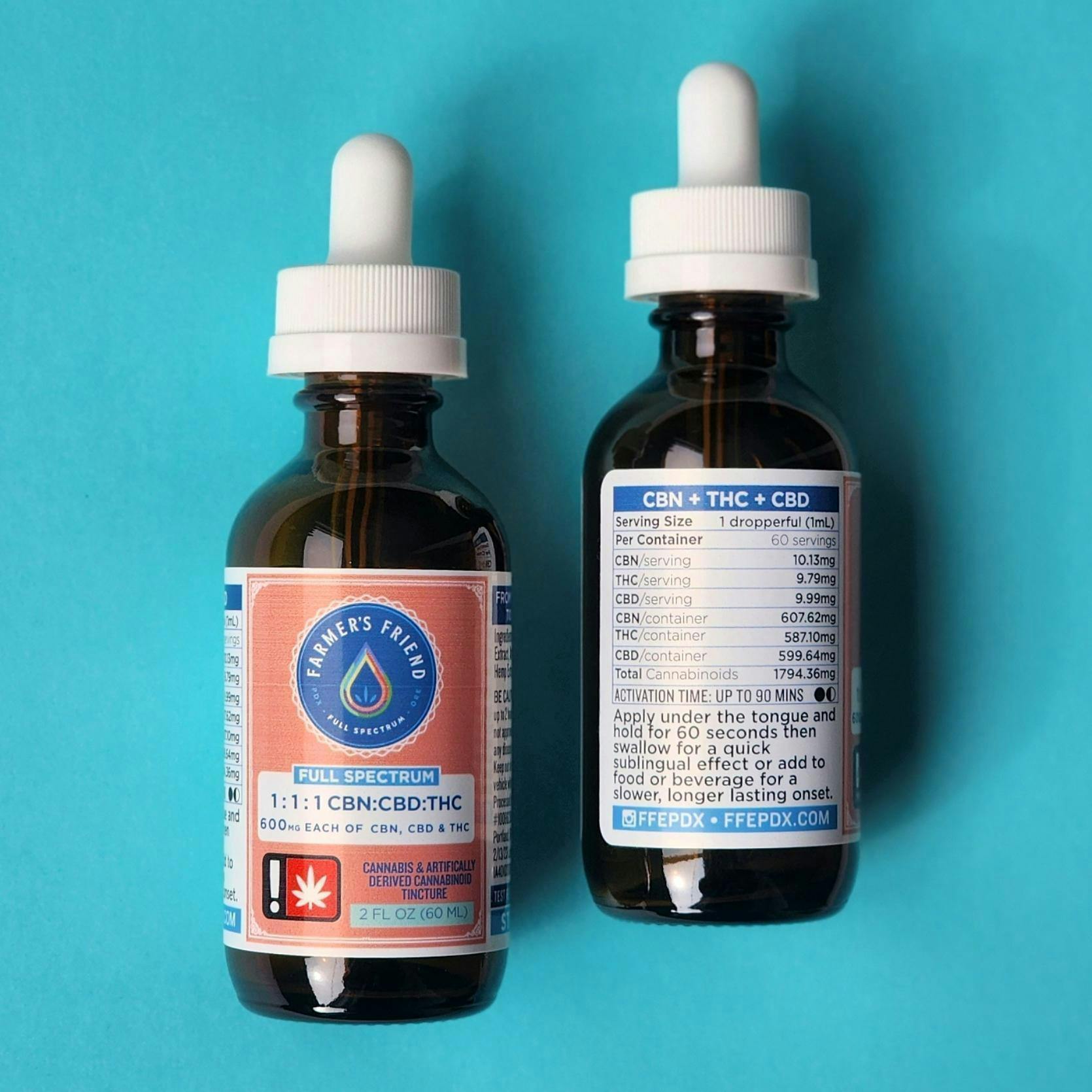 Farmer's Friend Extracts - 1:1:1 CBN:CBD:THC Tincture 1800mg | 2oz - 1