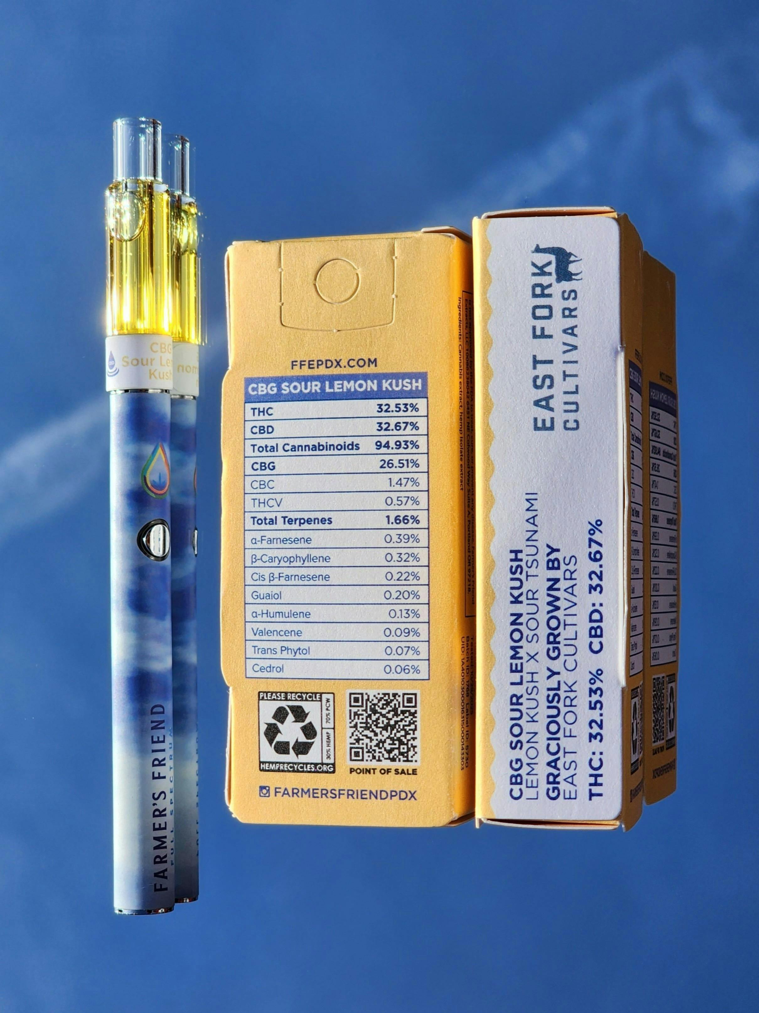 Farmer's Friend Extracts - Glass Cartridge - CBG 1:1:1 Sour Lemon Kush 1g - 1