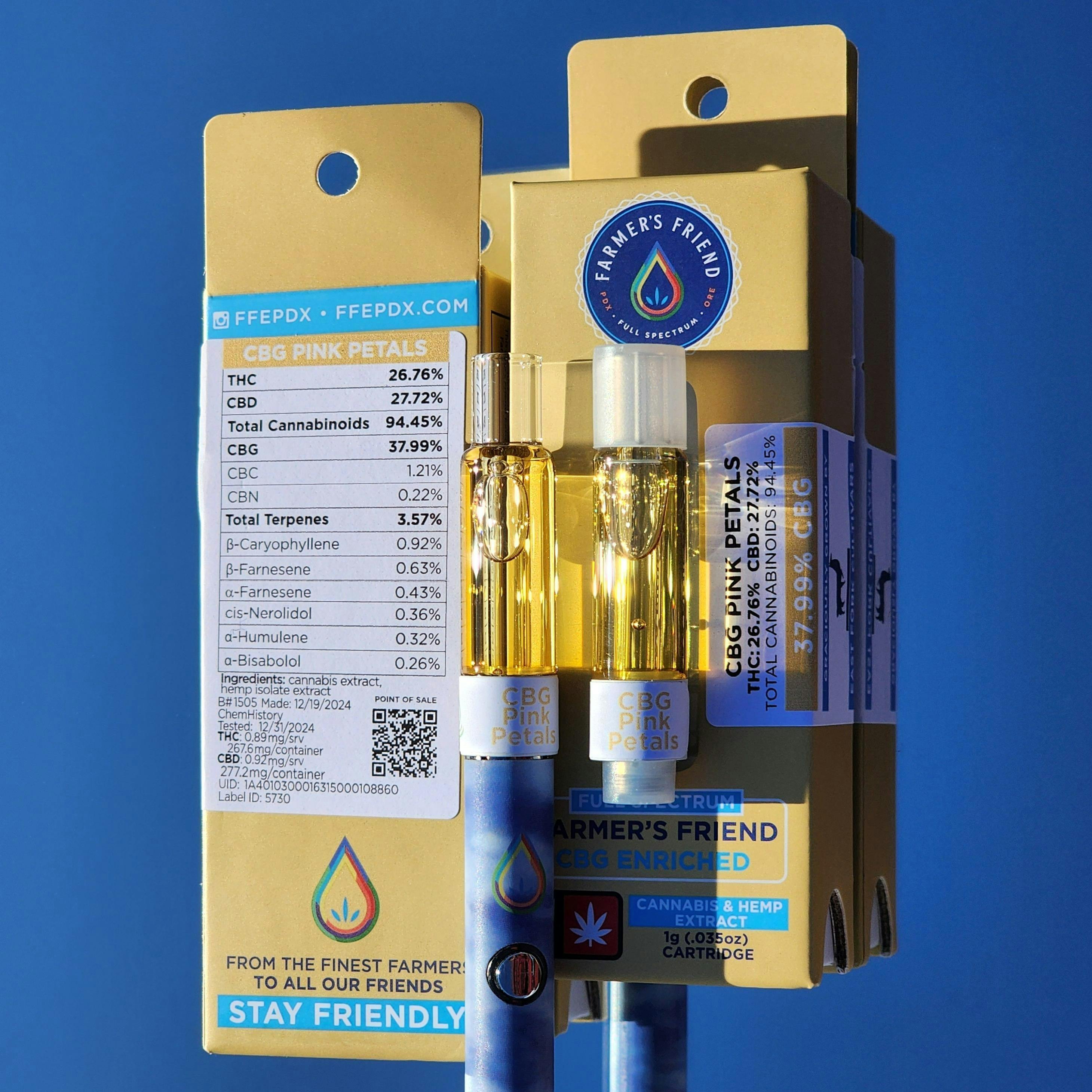 Farmer's Friend Extracts - Glass Cartridge - CBG-Rich Permanent Marker 1g - 1