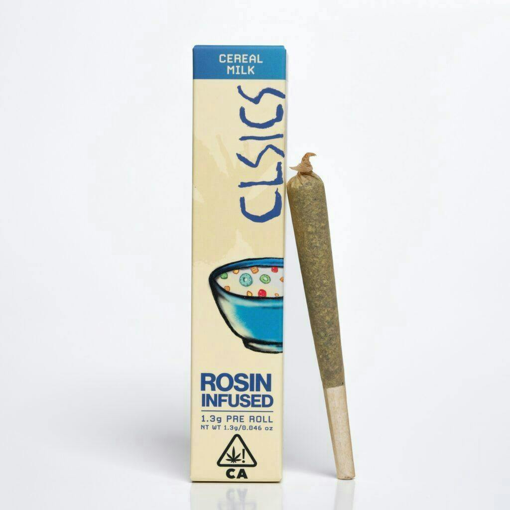 CLSICS Rosin & Rosin Infused Pre Rolls - CLSICS - Cereal Milk - Rosin Infused Joint - 1.3g - 1