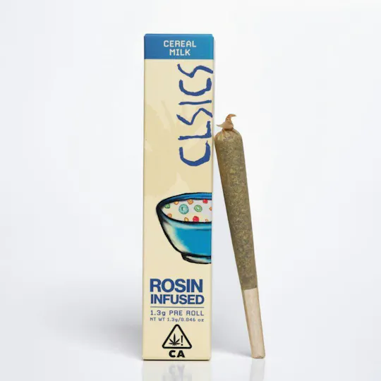 CLSICS Rosin & Rosin Infused Pre Rolls - CLSICS - Cereal Milk - Rosin Infused Joint - 1.3g - 1