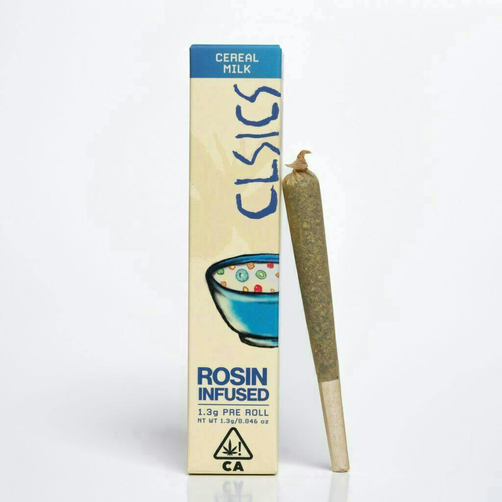 CLSICS Rosin & Rosin Infused Pre Rolls - CLSICS - Cereal Milk - Rosin Infused Joint - 1.3g - 1