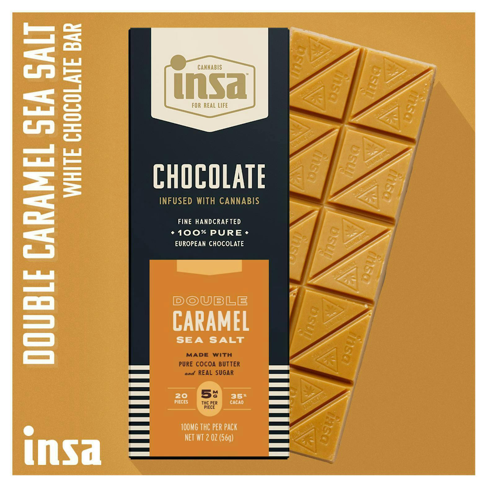 INSA - INSA - Double Caramel Sea Salt Chocolate Bar - 100mg - 1