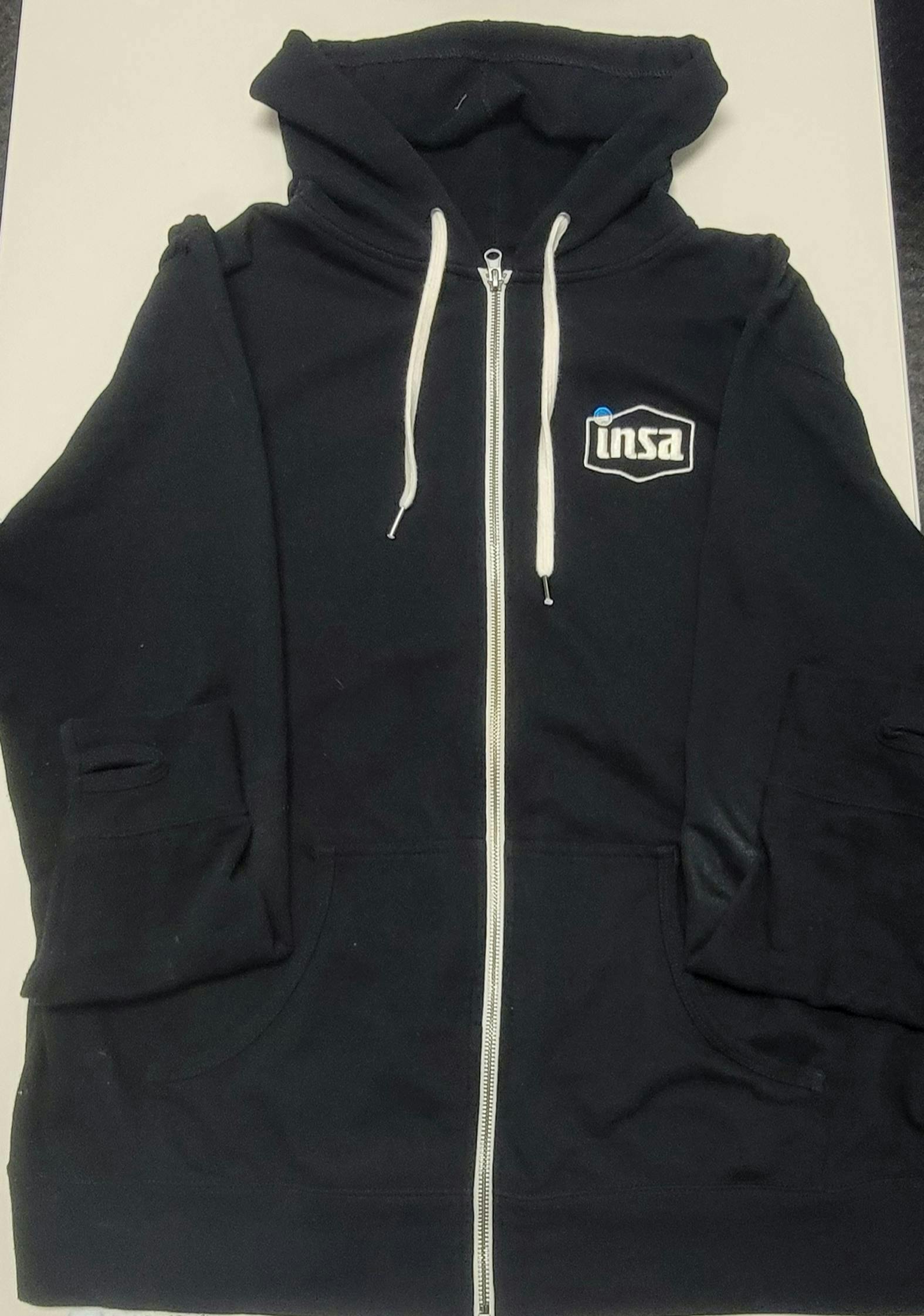 INSA - INSA - Black Lightweight Zip-up Hoodie - LG - 1