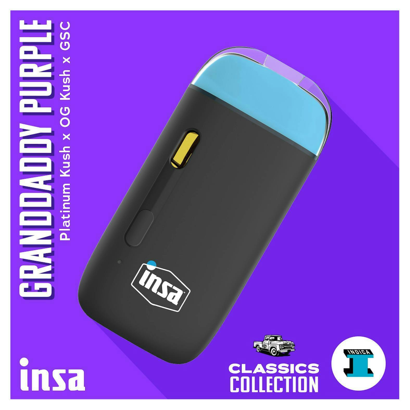 INSA - INSA - Grandaddy Purple - 1g Live Resin Proto Disposable - 1