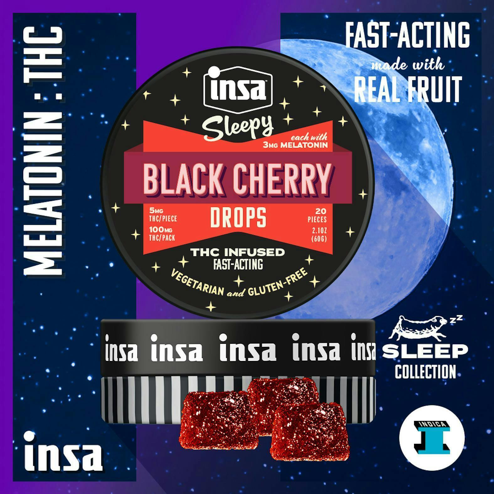 INSA - INSA - Black Cherry Sleepy Melatonin Drops - 20pc (100mg) - 1