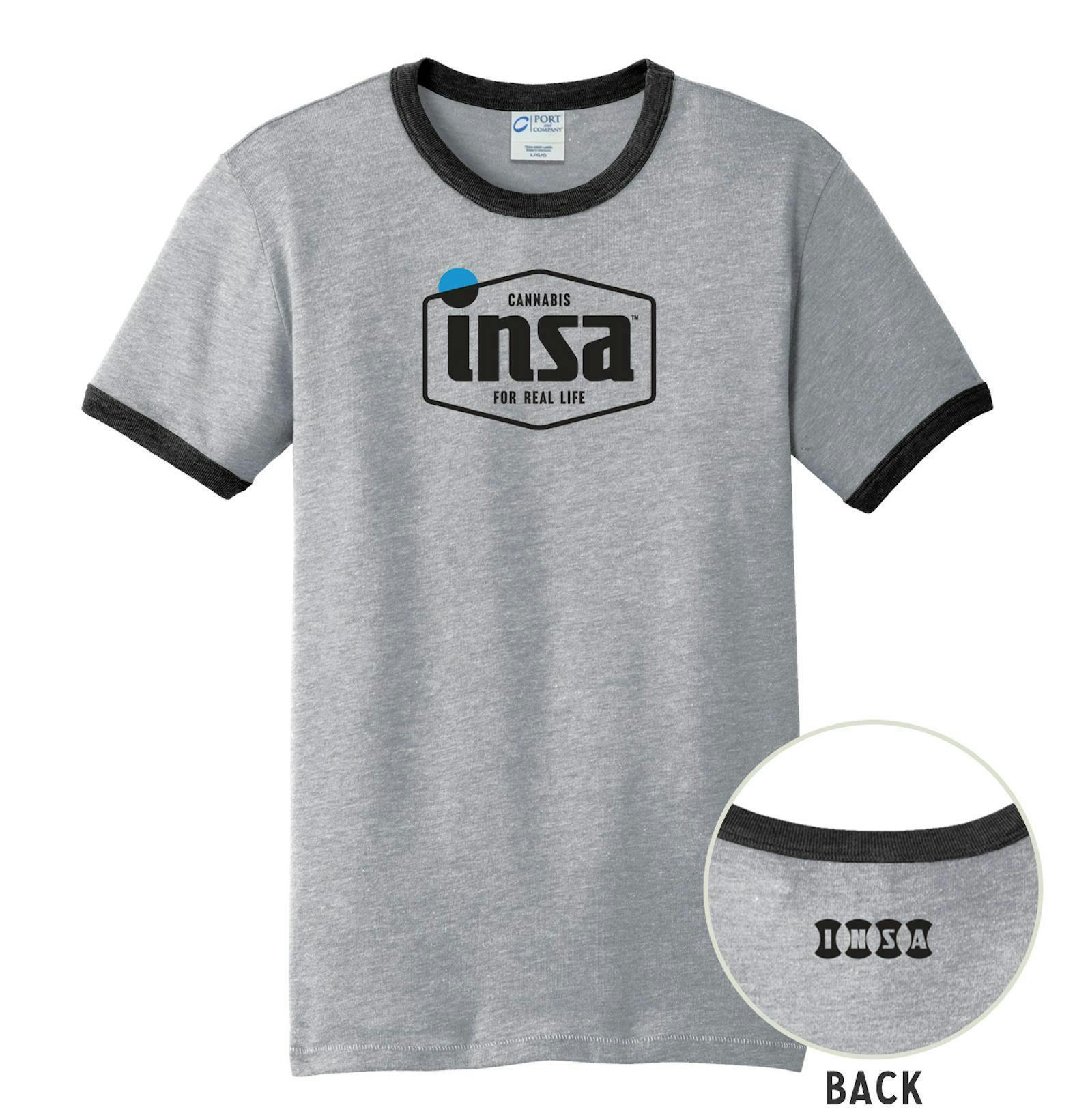 INSA - INSA - Grey Ringer T-Shirt - SM - 1