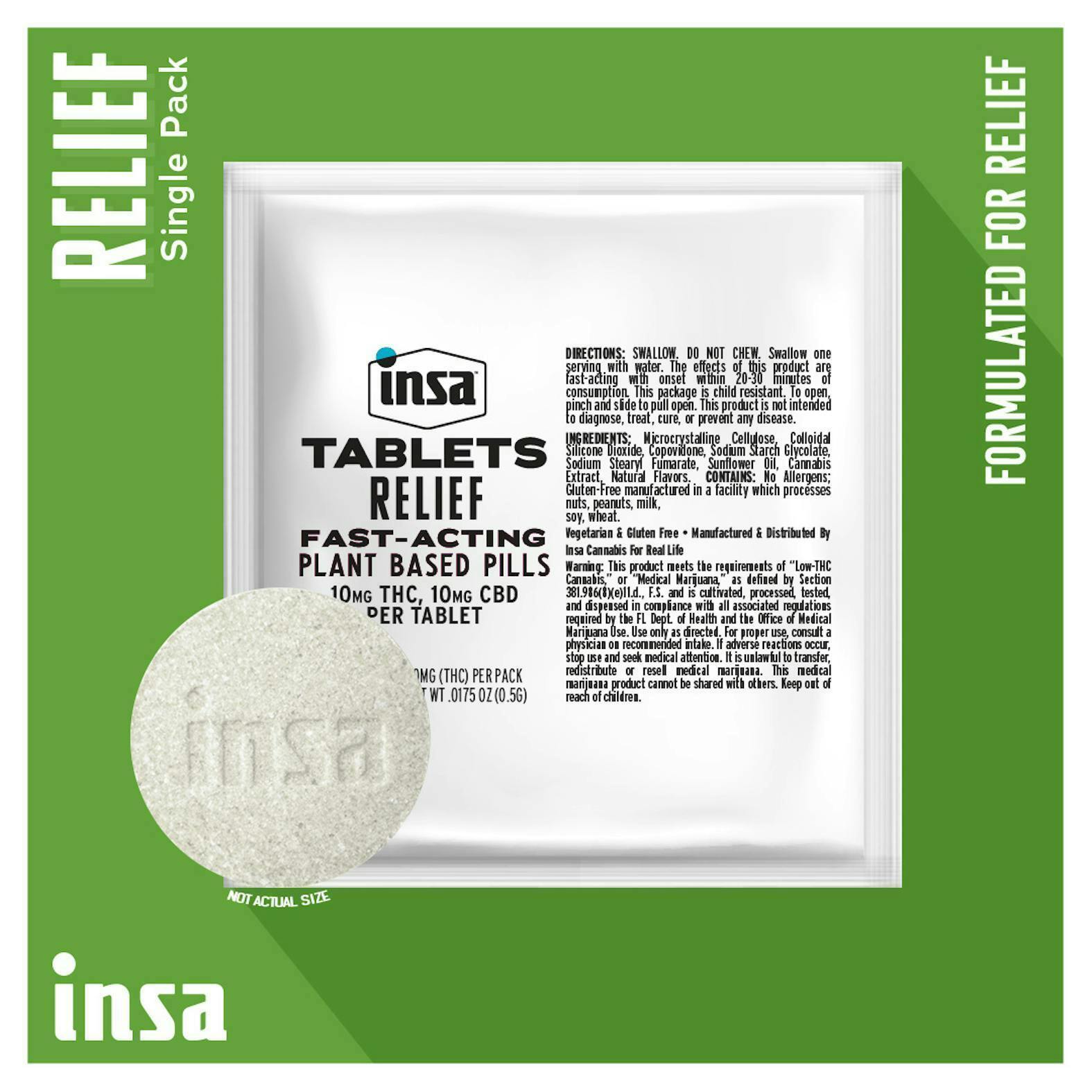 INSA - INSA - Relief 1:1 Tablet (THC:CBD) - Single - 1
