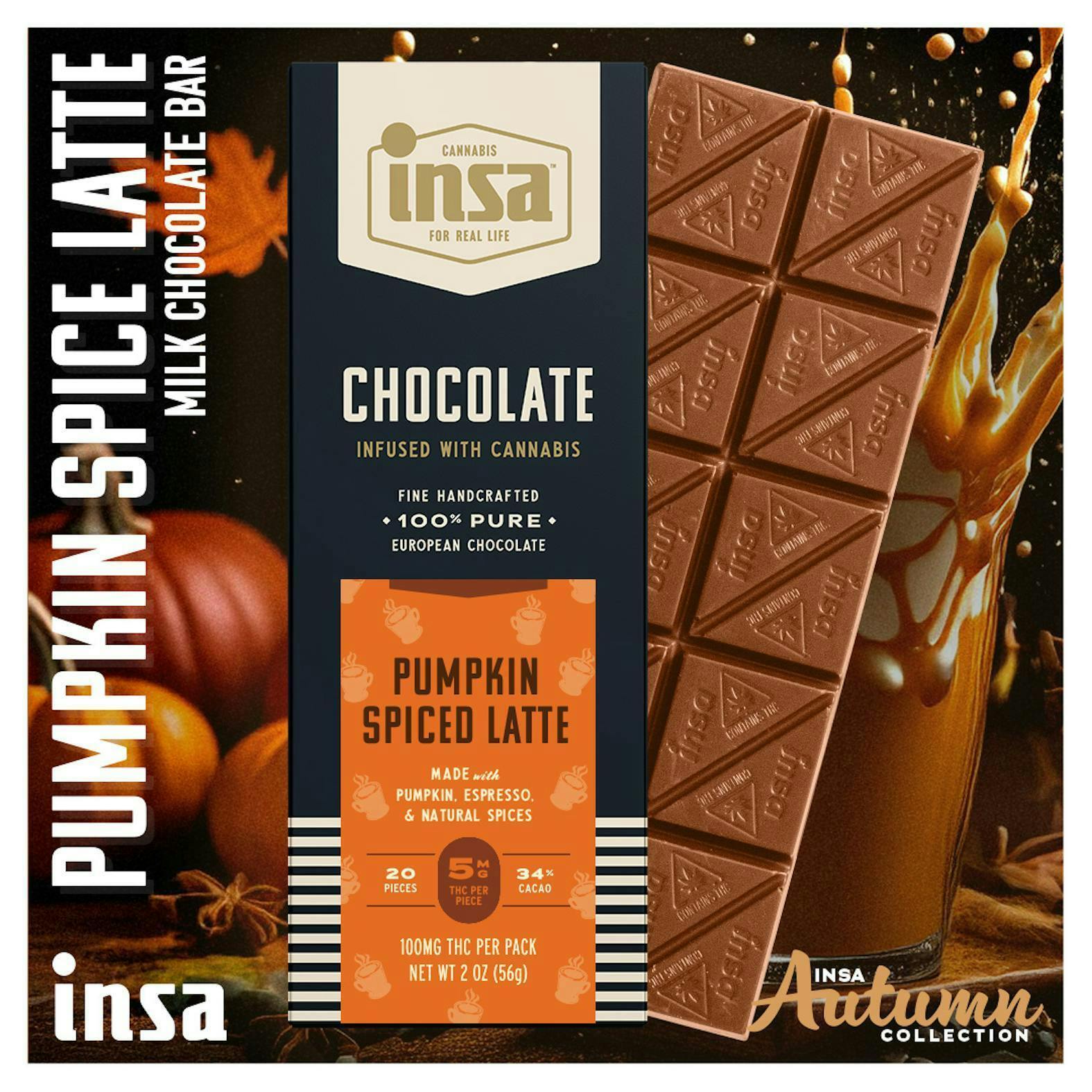 INSA - INSA - Pumpkin Spice Latte Chocolate Bar - 100mg - 1