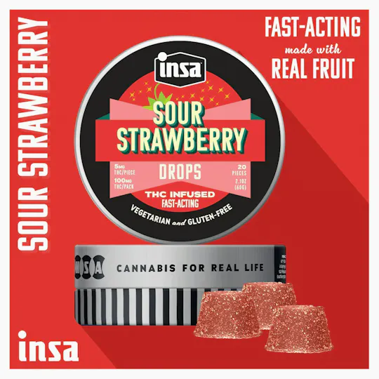 INSA - INSA - Sour Strawberry Drops - 20pc (100mg) - 1