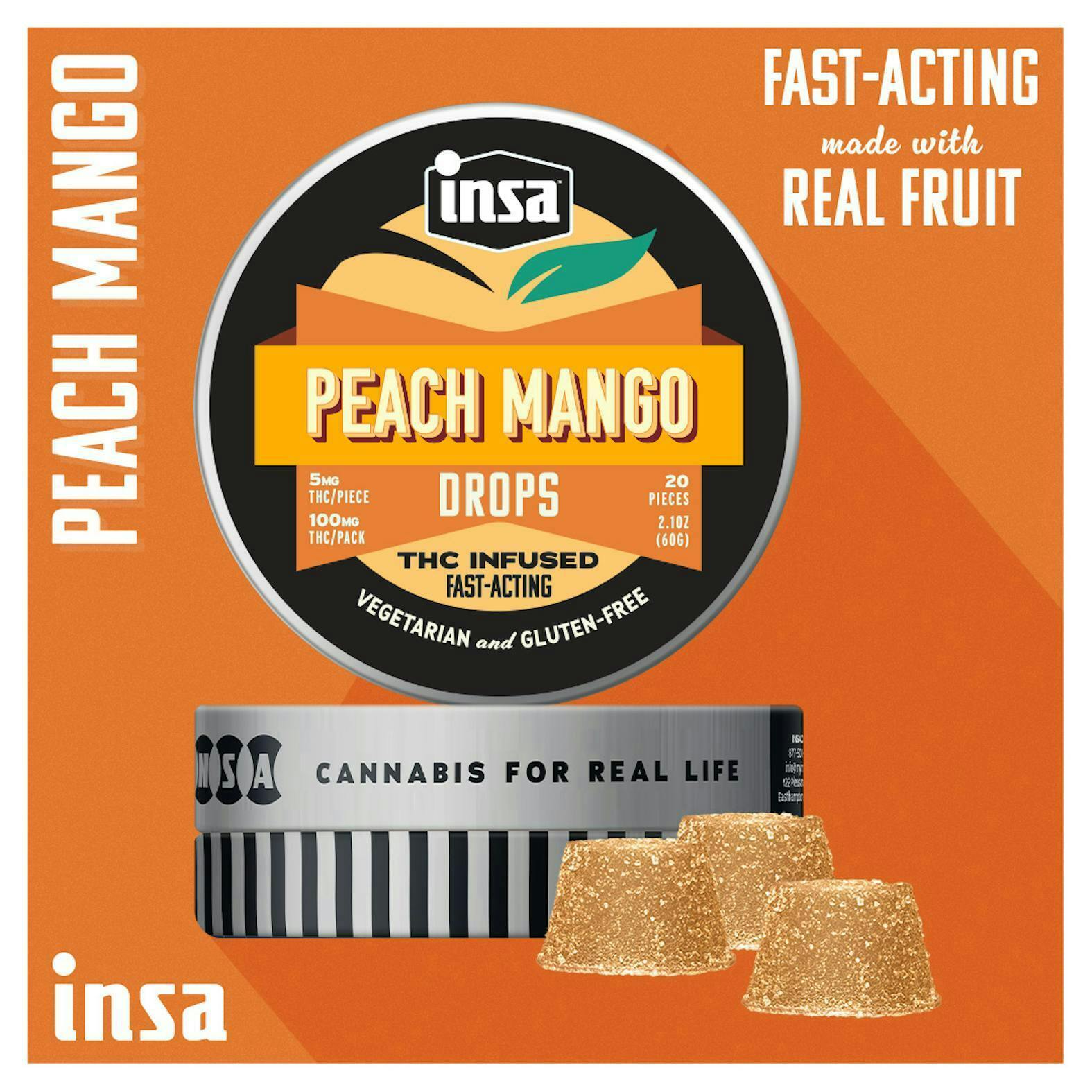 INSA - INSA - Peach Mango Drops - 20pc (100mg) - 1