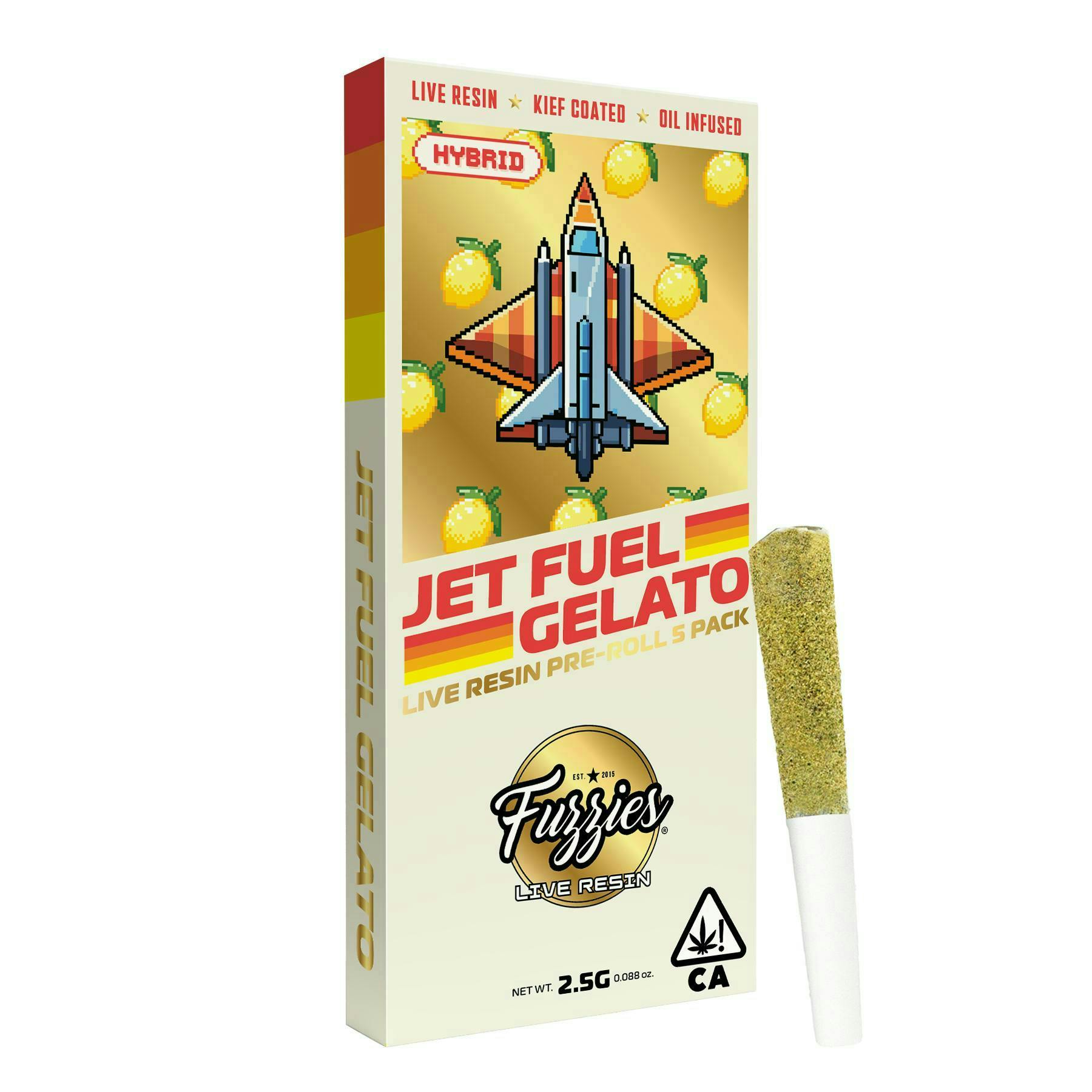 Fuzzies - Fuzzies | Jet Fuel Gelato | Live Resin Infused Joints | 0.5g each | 5pk - 1
