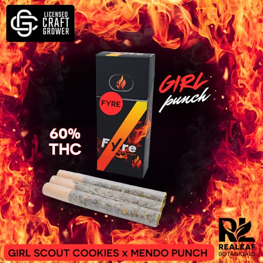 Realeaf Botanicals - Fyre Girl Punch Infused Pre-Rolls 3-Pack 3g - 1