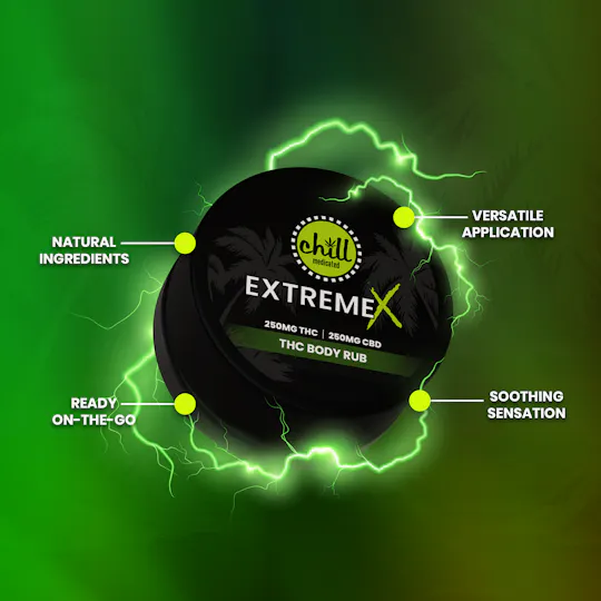 Chill Medicated - 250mg THC : 250mg CBD | Extreme X TO-GO Body Rub | REC - 1