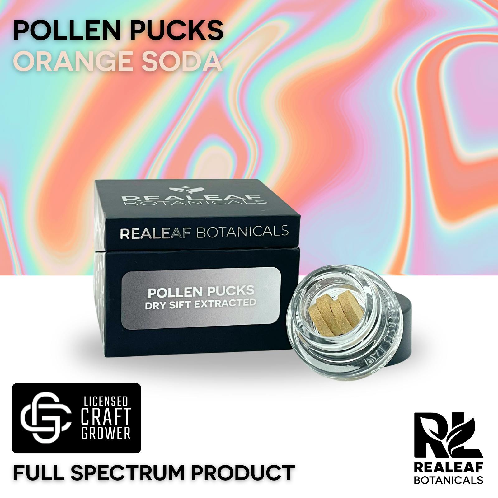 Realeaf Botanicals - Pollen Pucks - Orange Soda 4-pack 1g - 1
