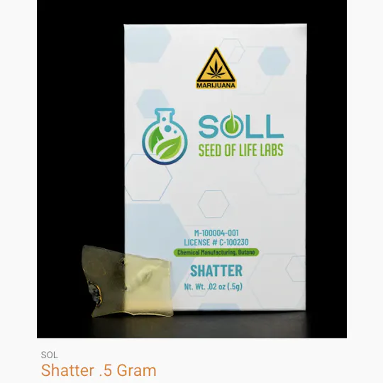 Seed of Life Labs - Seed of Life Labs - Garys OJ Shatter Concentrate 0.5g - 1