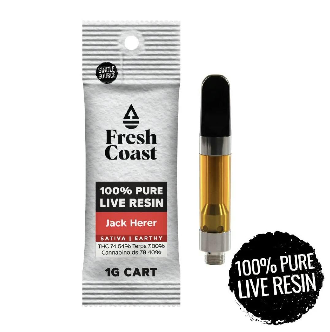Fresh Coast - Jack Herer | 100% Pure Live Resin 1G Cart | Hybrid - 1