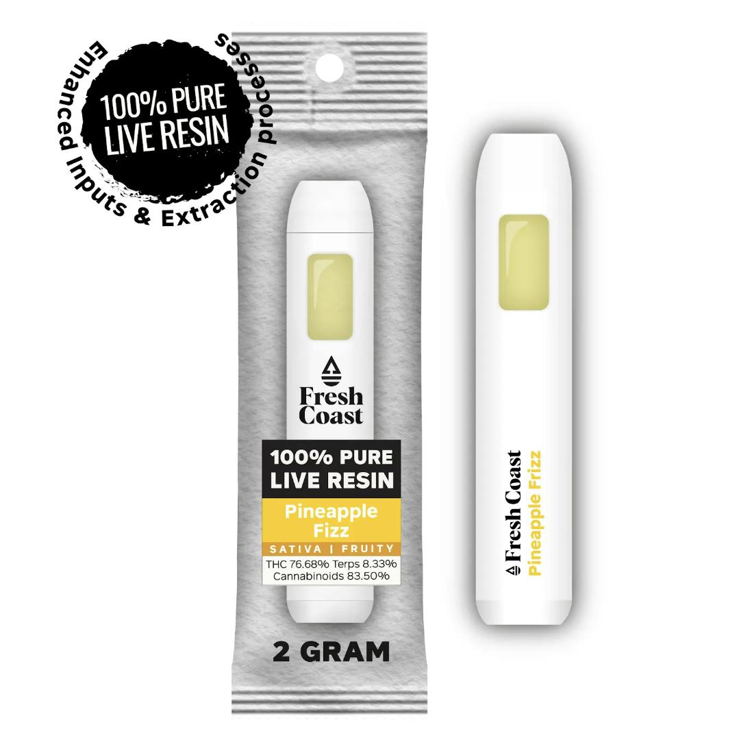 Fresh Coast - Pineapple Fizz | 100% Pure Live Resin 2G Disposable | Sativa - 1