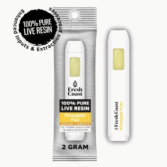 Fresh Coast - Pineapple Fizz | 100% Pure Live Resin 2G Disposable | Sativa - 1