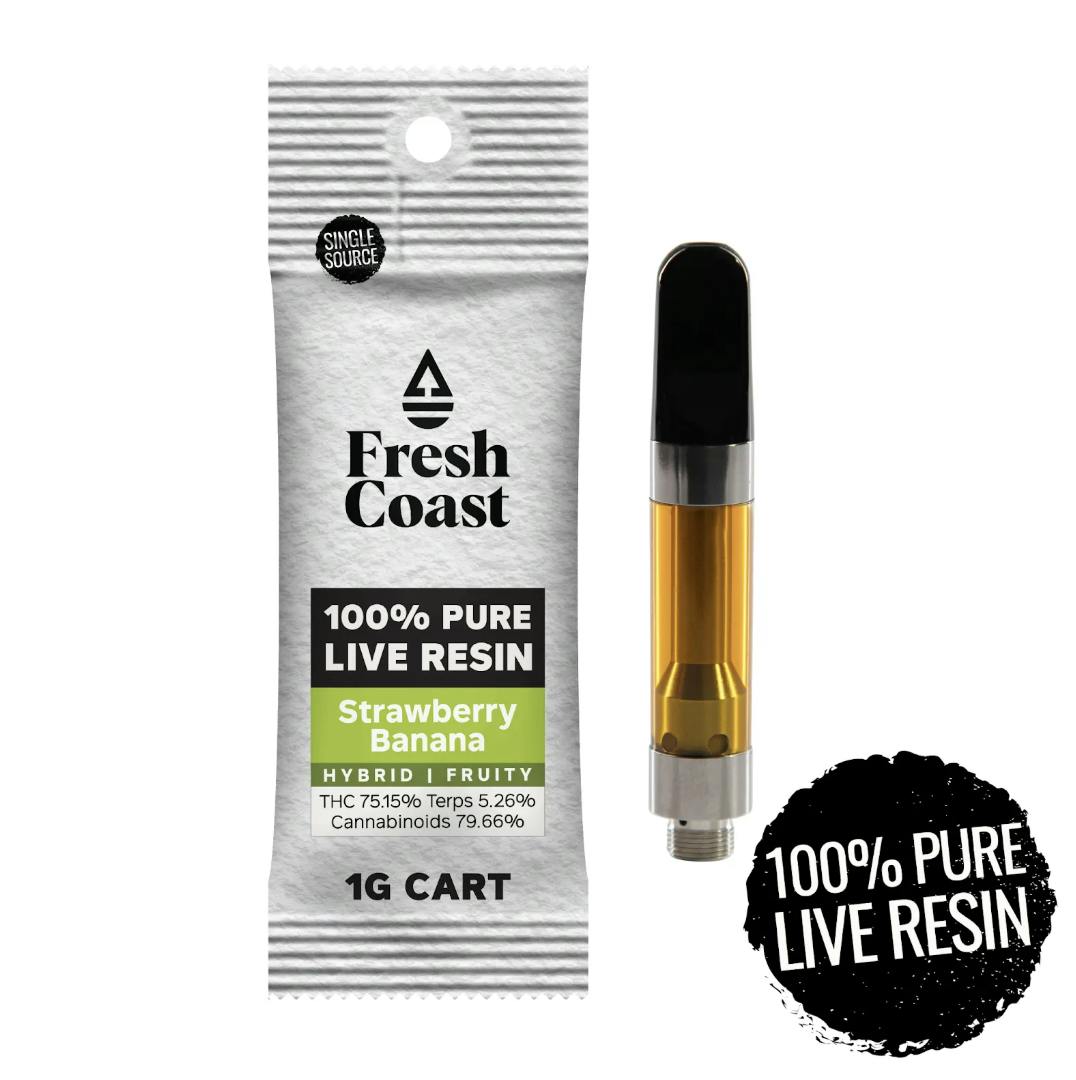 Fresh Coast - Strawberry Banana | 100% Pure Live Resin 1G Cart | Hybrid - 1