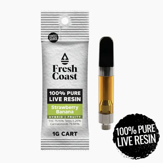 Fresh Coast - Strawberry Banana | 100% Pure Live Resin 1G Cart | Hybrid - 1