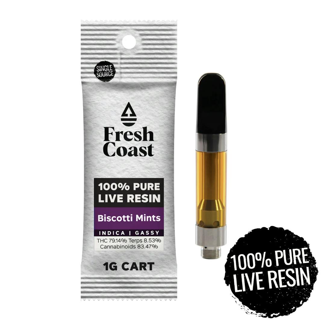 Fresh Coast - Biscotti Mints | 100% Pure Live Resin 1G Cart | Indica - 1
