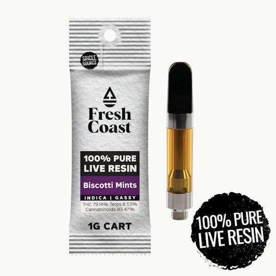 Fresh Coast - Biscotti Mints | 100% Pure Live Resin 1G Cart | Indica - 1