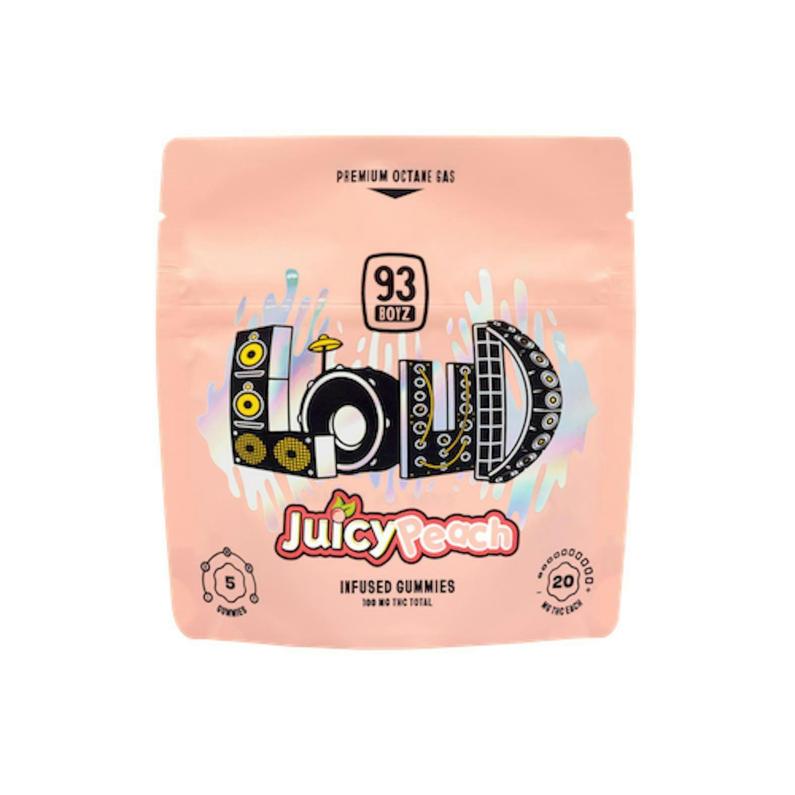 93 Boyz - Juicy Peach – Gummies – 5pk – 100mg - 1