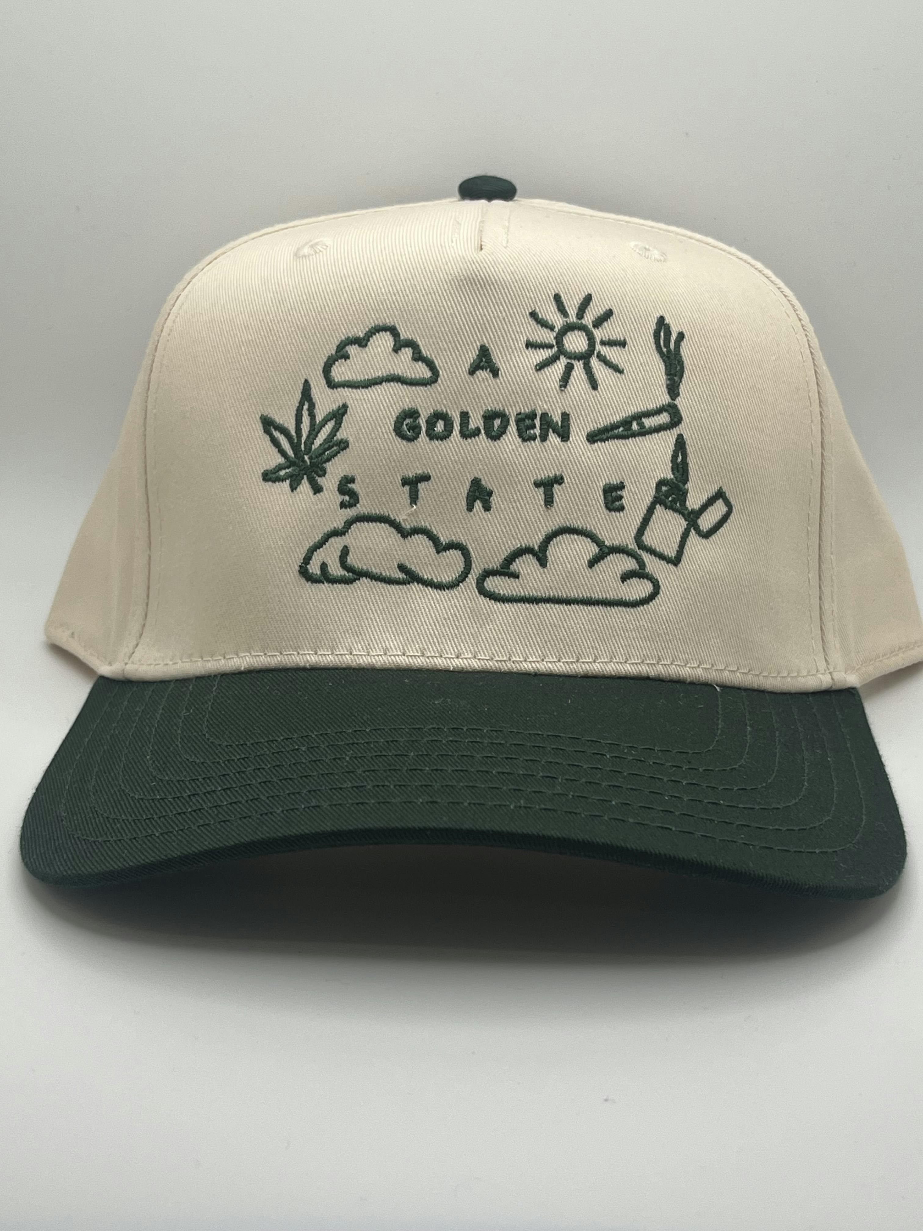 A Golden State - Natural and Green – Five Panel Hat - 1