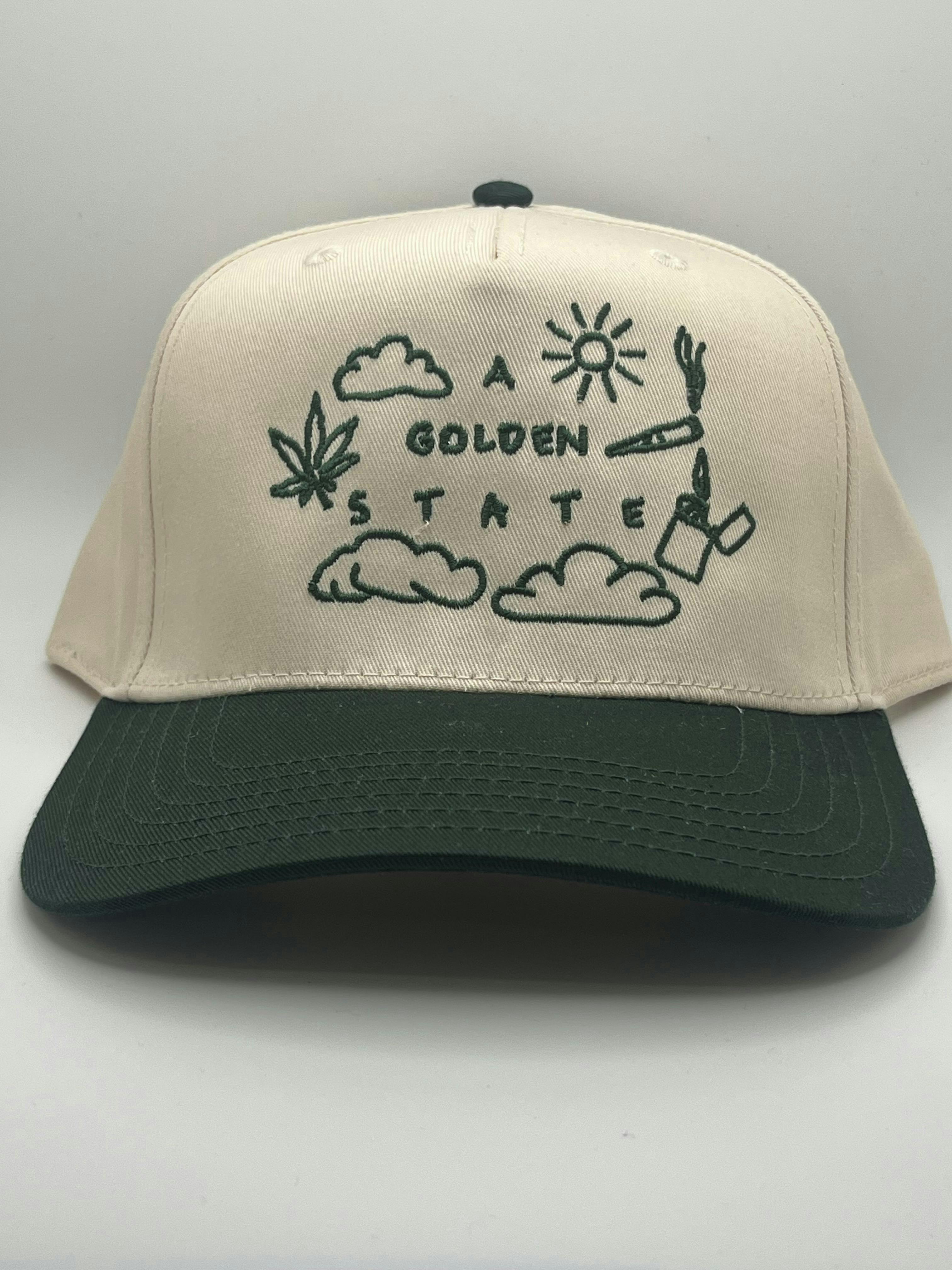 A Golden State - A Golden State | Natural and Green Baseball Hat | Hats - 1