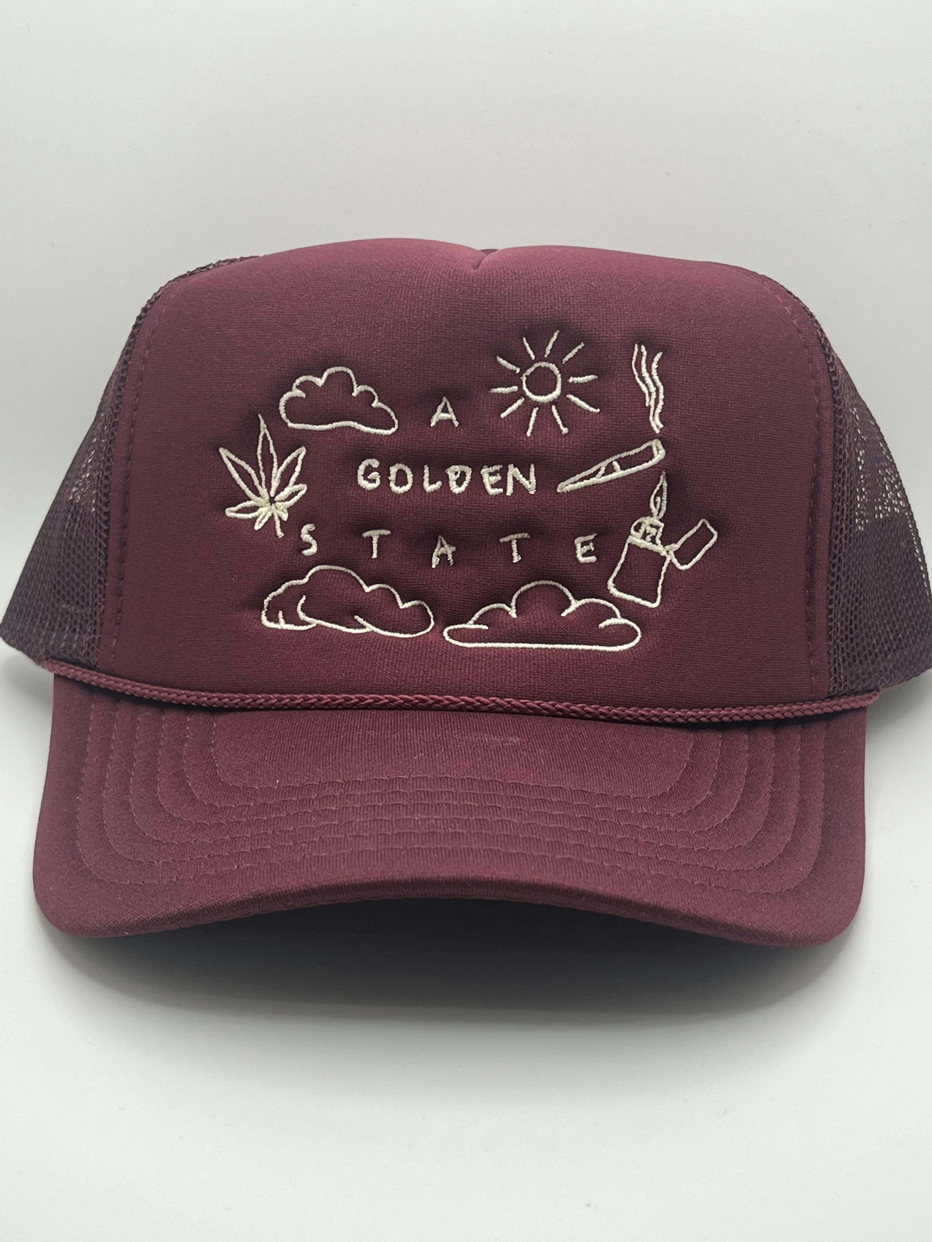 A Golden State - Maroon – Mesh Trucker Hat - 1