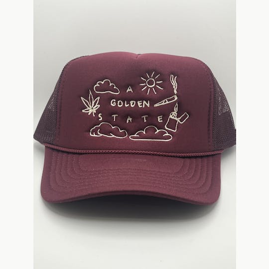 A Golden State - Maroon – Mesh Trucker Hat - 1