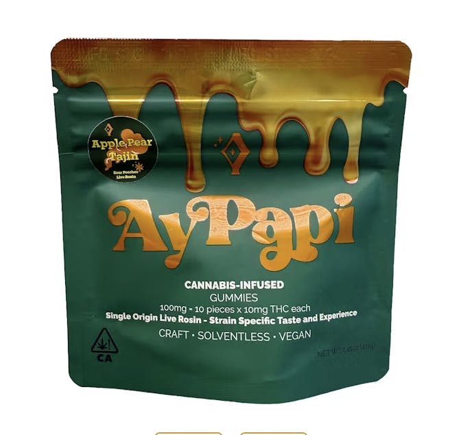 AyPapi - Ay Papi | Apple Pear Tajin | Live Rosin Gummies | 100mg | 10pk - 1