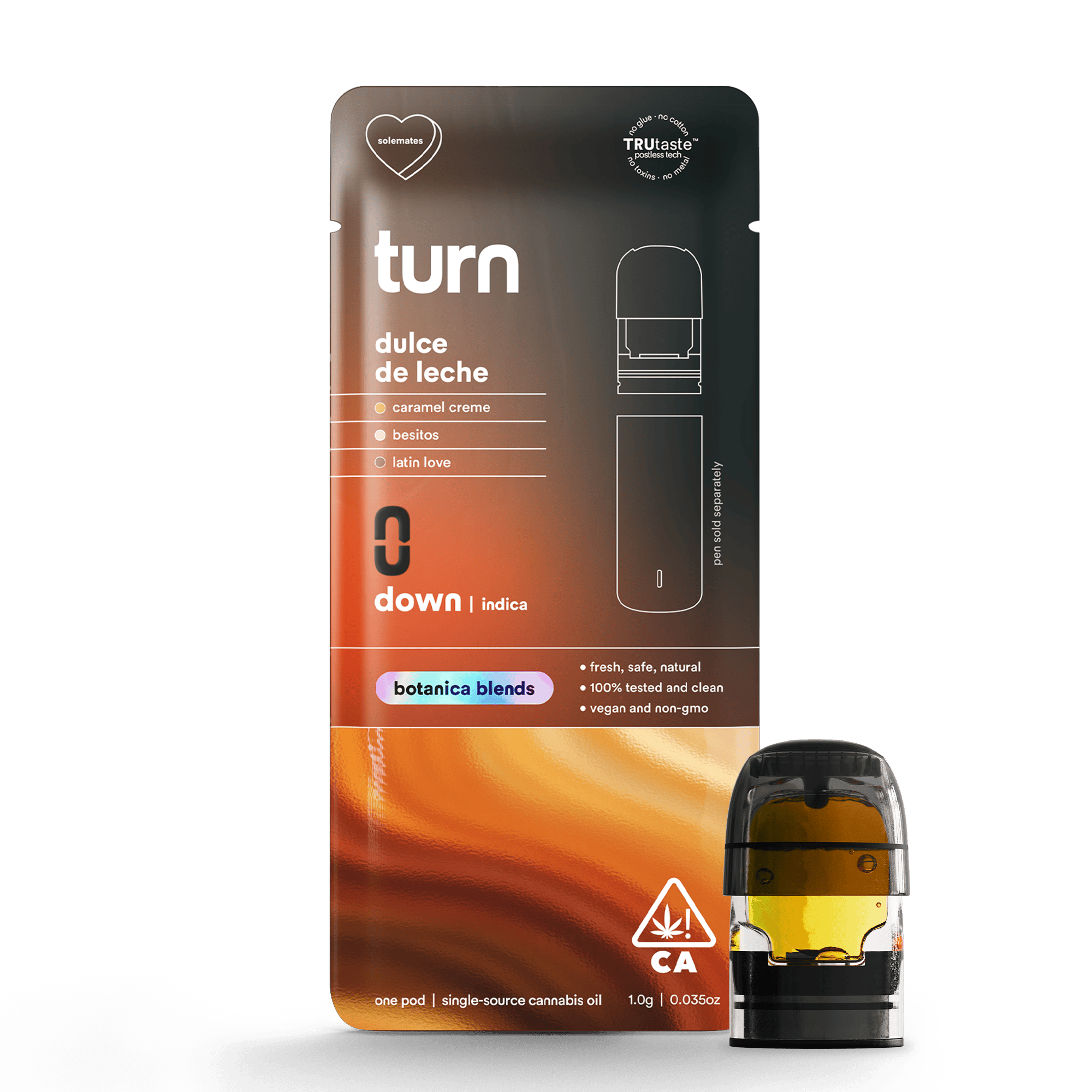 turn - 1.0g POD | dulce de leche | botanica blends | down | - 1
