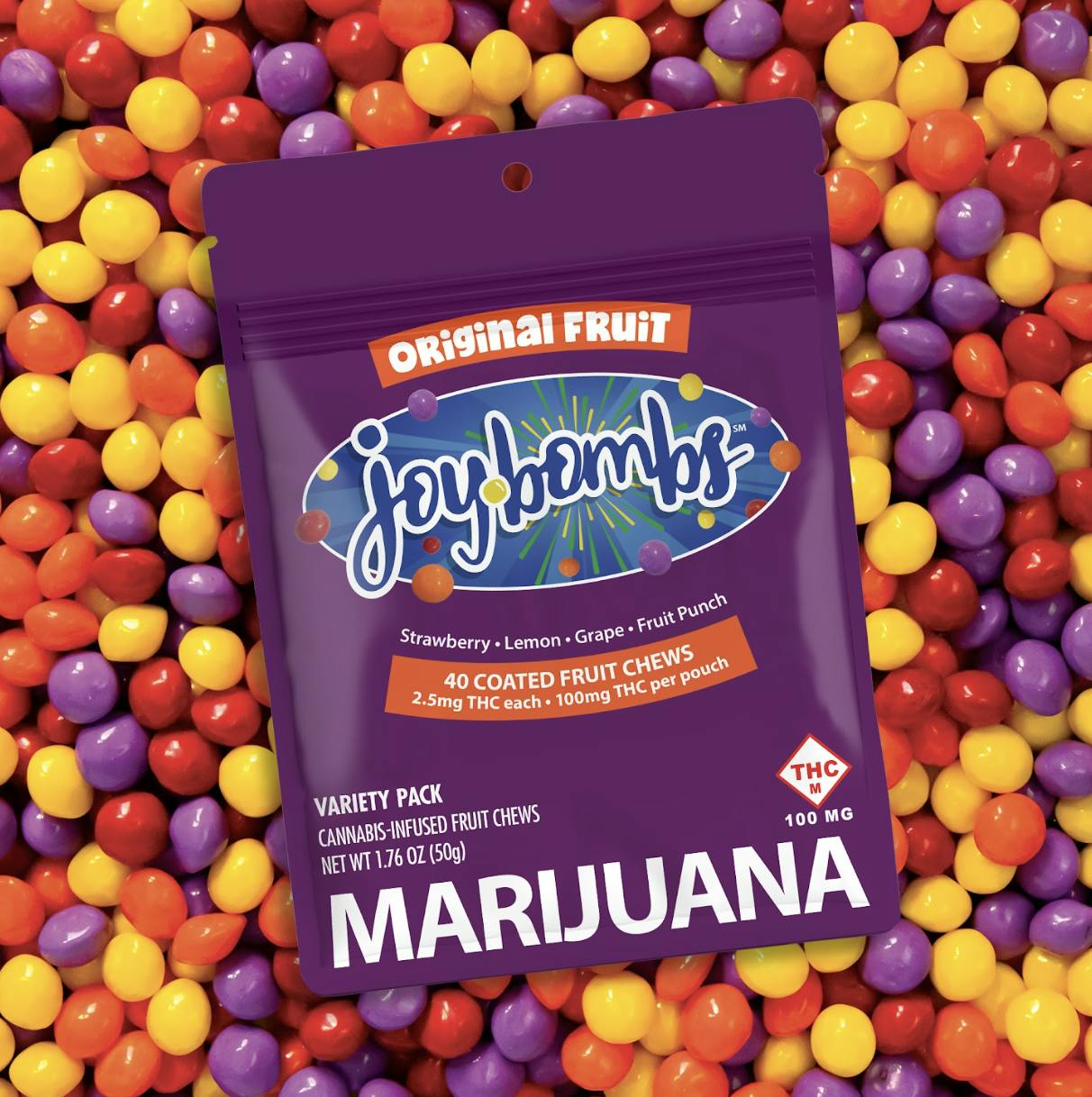Joyibles - Joy Bombs - Original Fruit - 100mg THC (40pk / 2.5mg ea) - 1