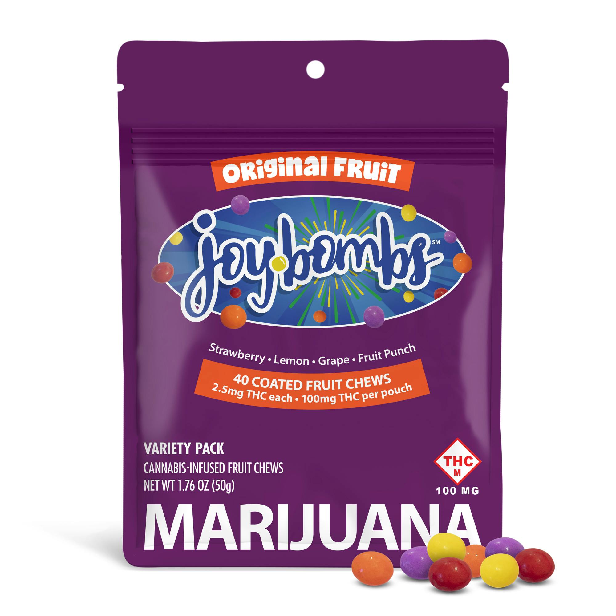 Joyibles - Joy Bombs Original Fruit - 100mg THC (40pk / 2.5mg ea) - 1