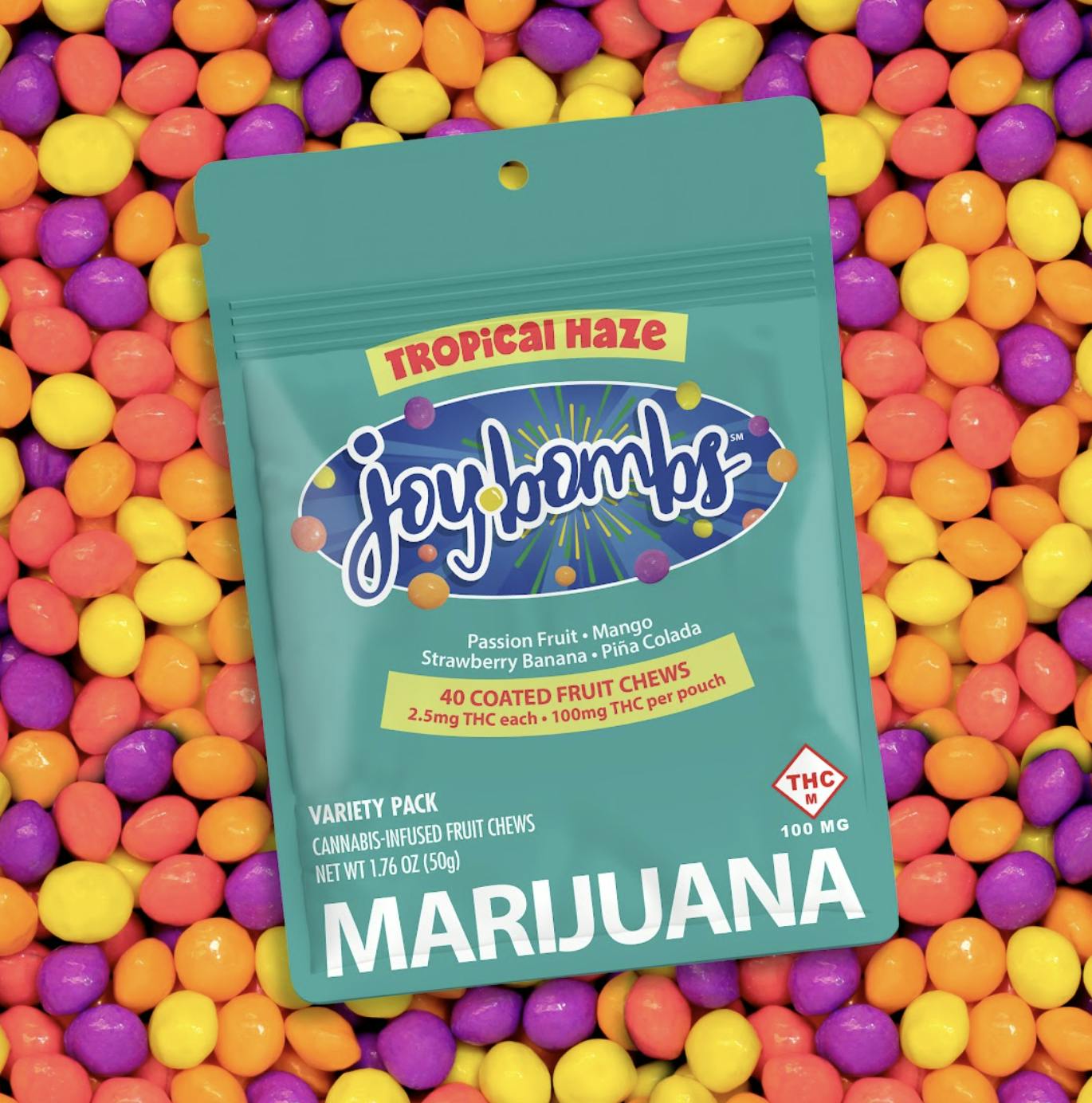 Joyibles - Joy Bombs - Tropical Haze - 100mg THC (40pk / 2.5mg ea) - 1