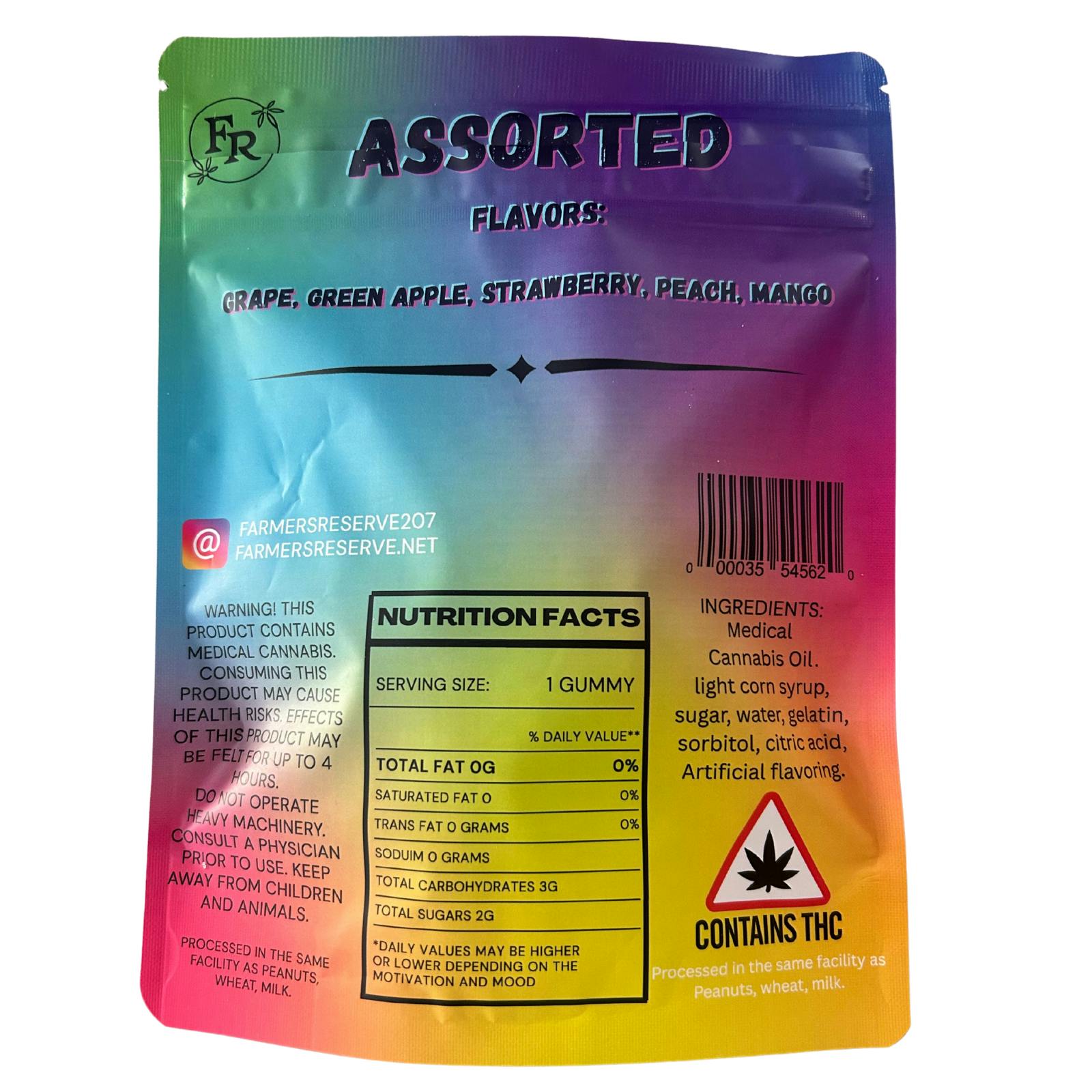 Farmers Reserve - 5000MG THC Gummies Assorted 100 Gummies Per Bag - 1
