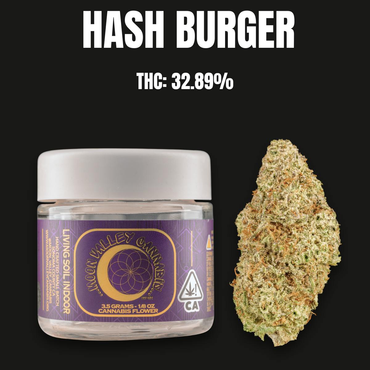 Moon Valley Cannabis - Hash Burger Indoor Living Soil Flower 3.5 Gram Jar - 1