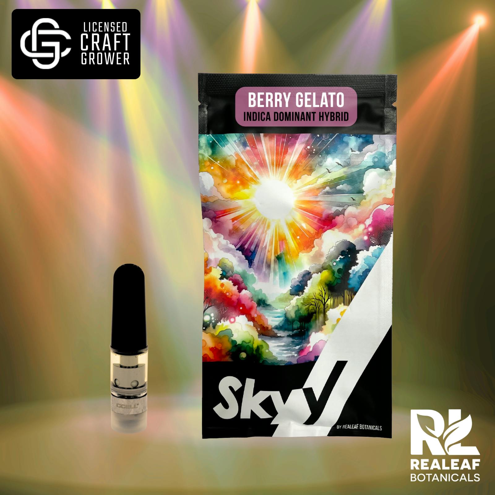 Realeaf Botanicals - Berry Gelato Vape Cartridge 0.3g - 1