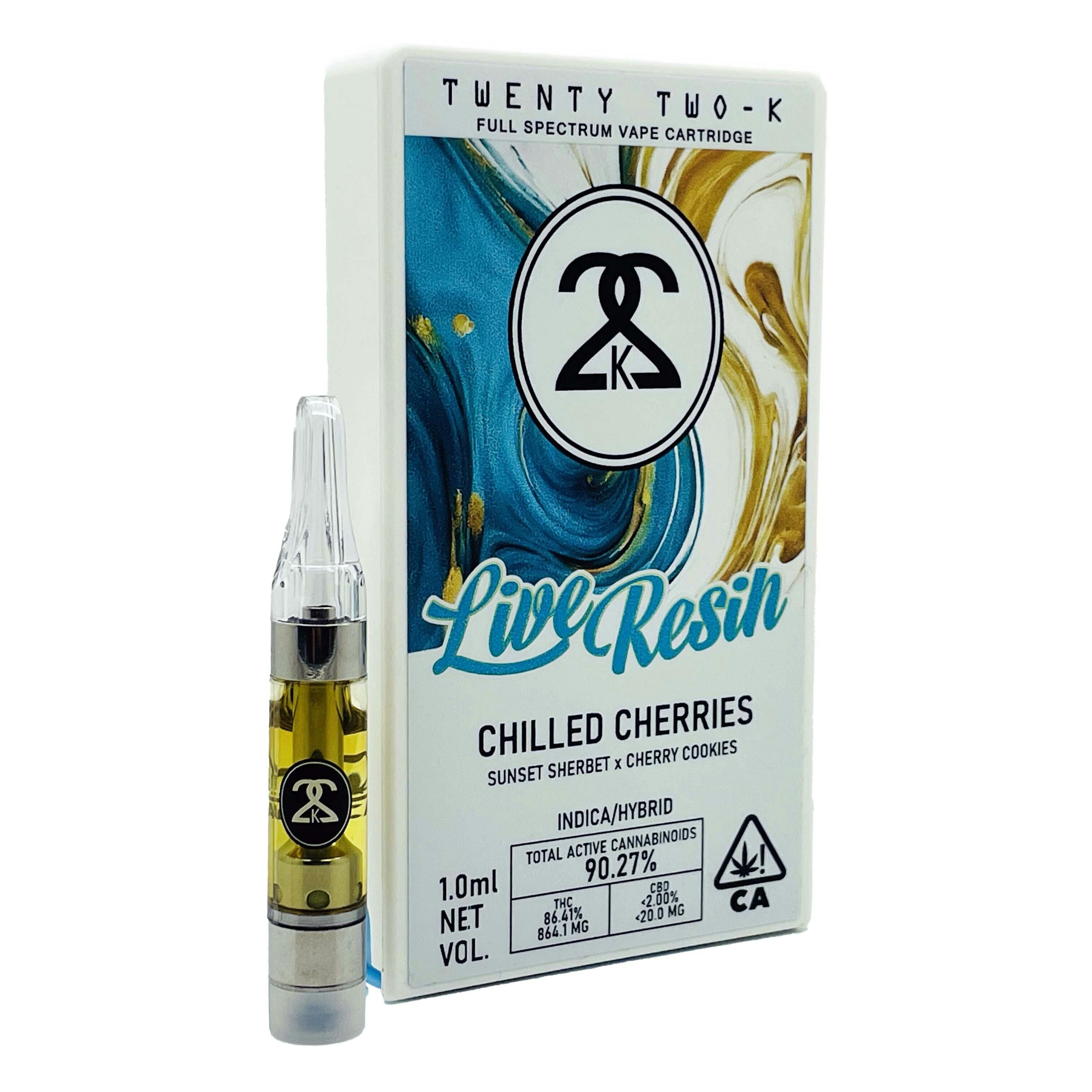 Twenty Two K / 22k - 22K - Chilled Cherries - Live Resin 1.0ml Cartridge - 1