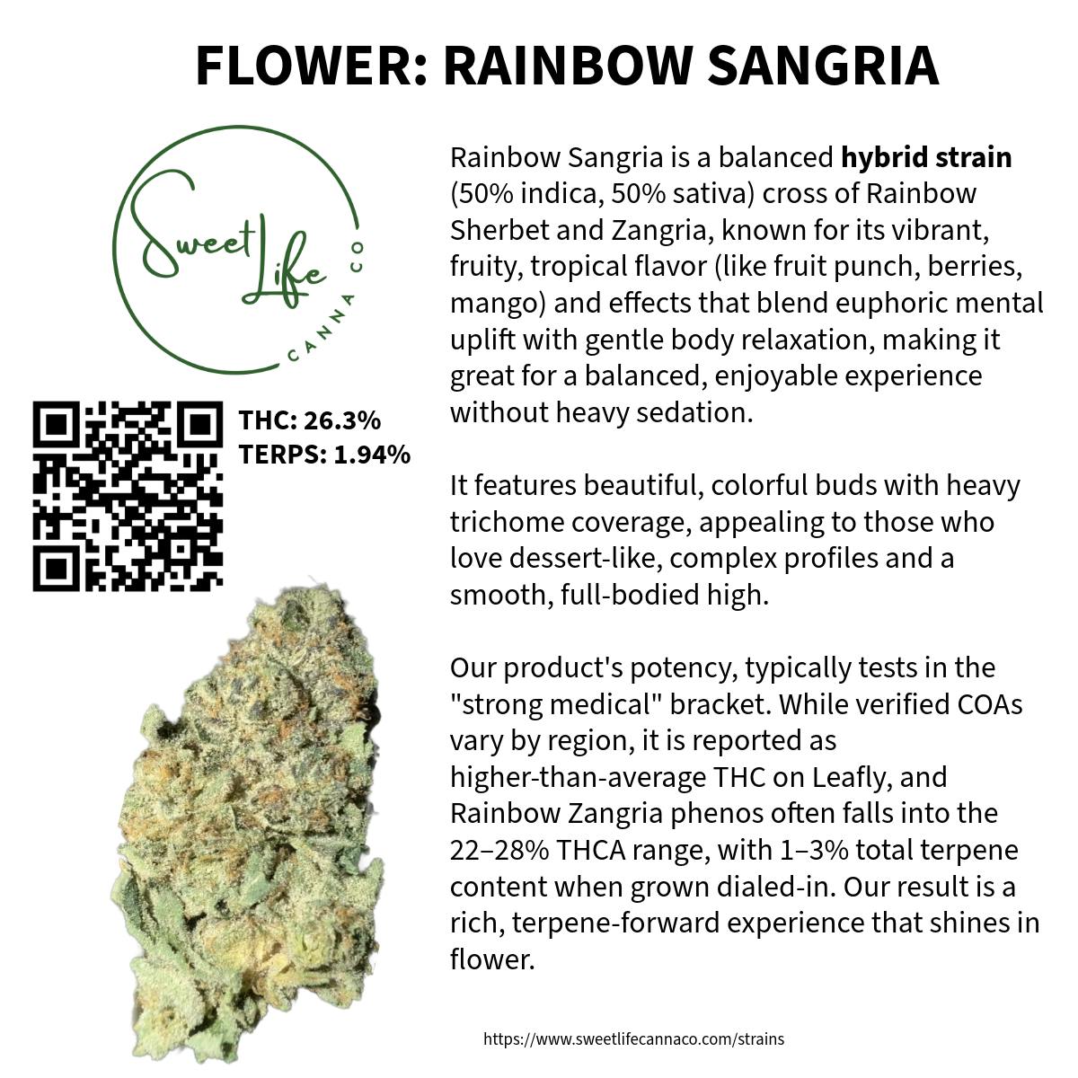 Sweet Life Canna Co - RAINBOW SANGRIA (3.5 Gram Bag) - 1