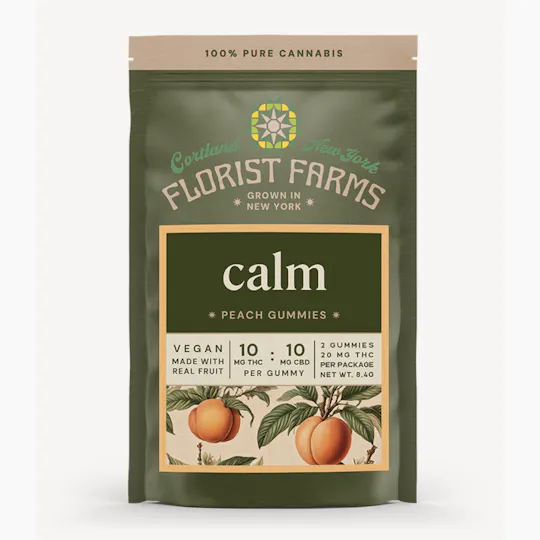Florist Farms - Florist Farms | Calm Peach Gummies | 20mg | 2ct | 10mg/ea - 1