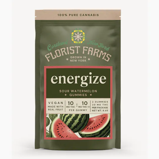 Florist Farms - Florist Farms | Energize Sour Watermelon Gummies | 20mg | 2ct | 10mg/ea - 1