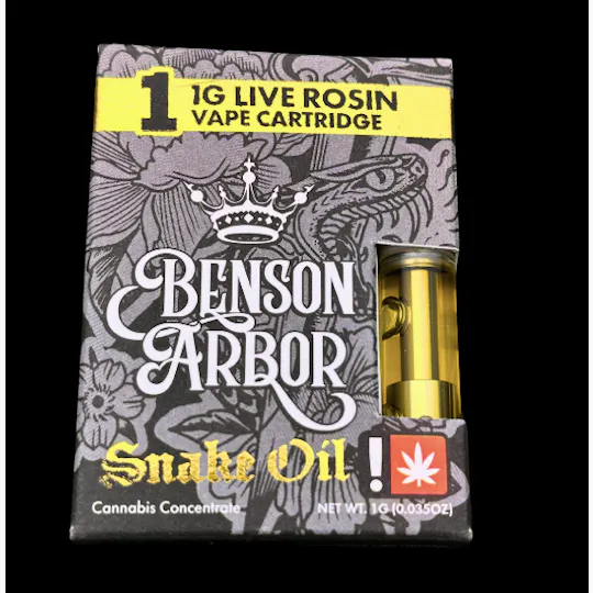 Benson Arbor - Blueberry Syrup #69 - Live Rosin Snake Oil Cartridge 1G - 1